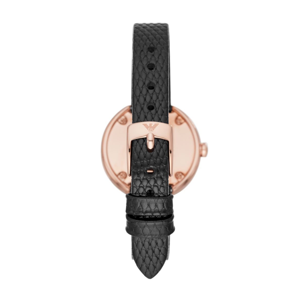 Emporio Armani Rosa Black Dial and Black Leather 38mm Women's Watch | AR11433