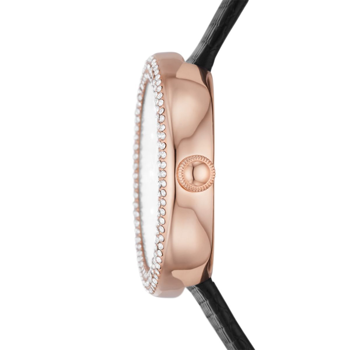 Emporio Armani Rosa Black Dial and Black Leather 38mm Women's Watch | AR11433
