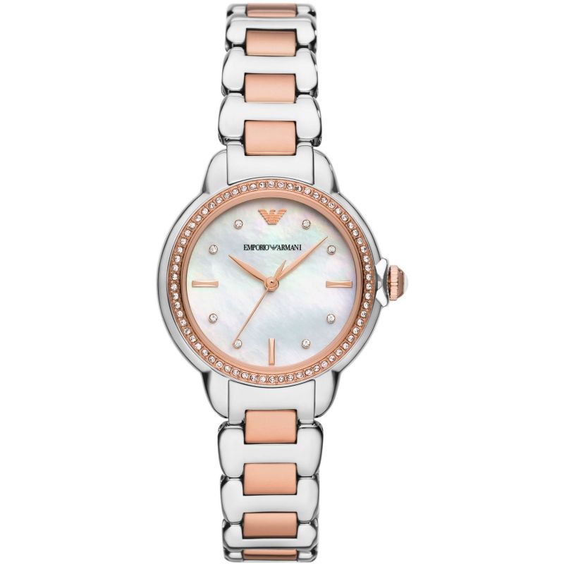 Emporio Armani Classic Mother of Pearl Dial and Gold-Tone Stainless Steel 32mm Women's Watch | AR11569