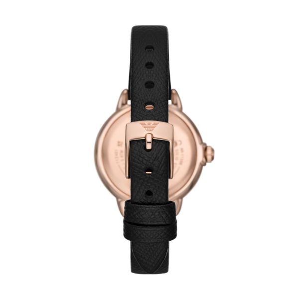 Emporio Armani Classic Black Dial and Black Leather 32mm Women's Watch | AR11598