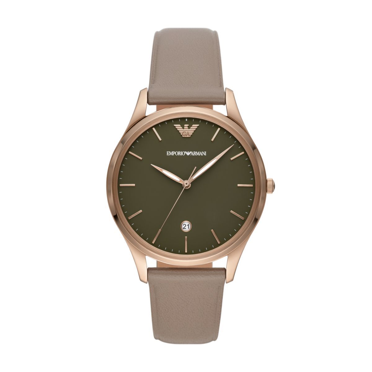 Emporio Armani Classic Grey Dial and Grey Leather 42mm Watch | AR11420