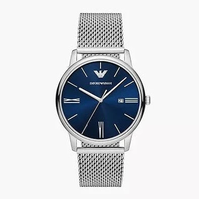 Emporio Armani Matteo Silver Dial and Silver Steel Bracelet Mesh 42mm Men's Watch | AR11571