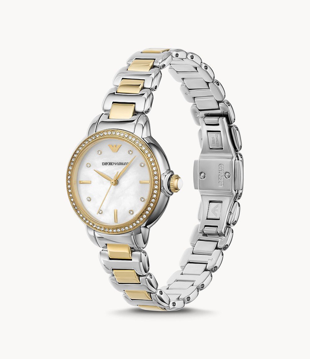 Emporio Armani Classic Silver-Tone Dial and Two-Tone Stainless Steel 32mm Women's Watch | AR11524