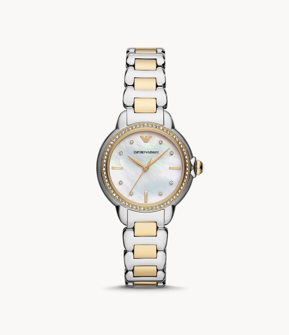 Emporio Armani Classic Silver-Tone Dial and Two-Tone Stainless Steel 32mm Women's Watch | AR11524