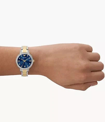 Emporio Armani Classic Two-Tone Dial and Two-Tone Stainless Steel 32mm Women's Watch | AR11576