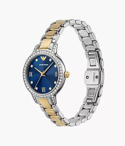 Emporio Armani Classic Two-Tone Dial and Two-Tone Stainless Steel 32mm Women's Watch | AR11576