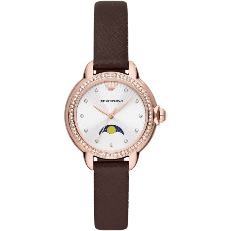 Emporio Armani Classic Mother of Pearl Dial and Silver Leather 32mm Women's Watch | AR11568