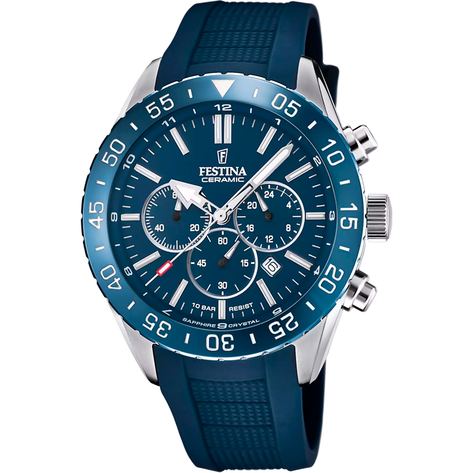 Festina Ceramic Quartz Chronograph Grey Dial Stainless Steel Men's Watch | F20515/1