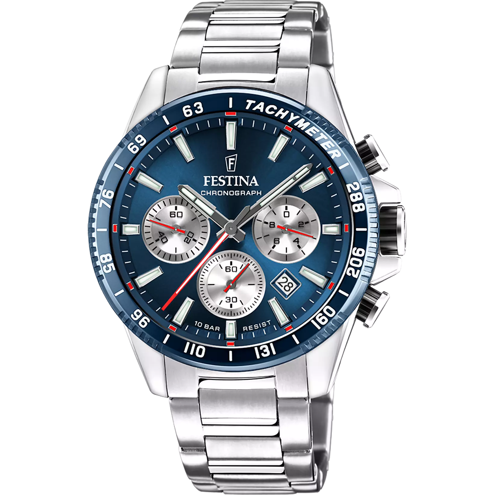 Festina Timeless Chronograph Quartz Blue Dial Stainless Steel Men's Watch | F20560/2