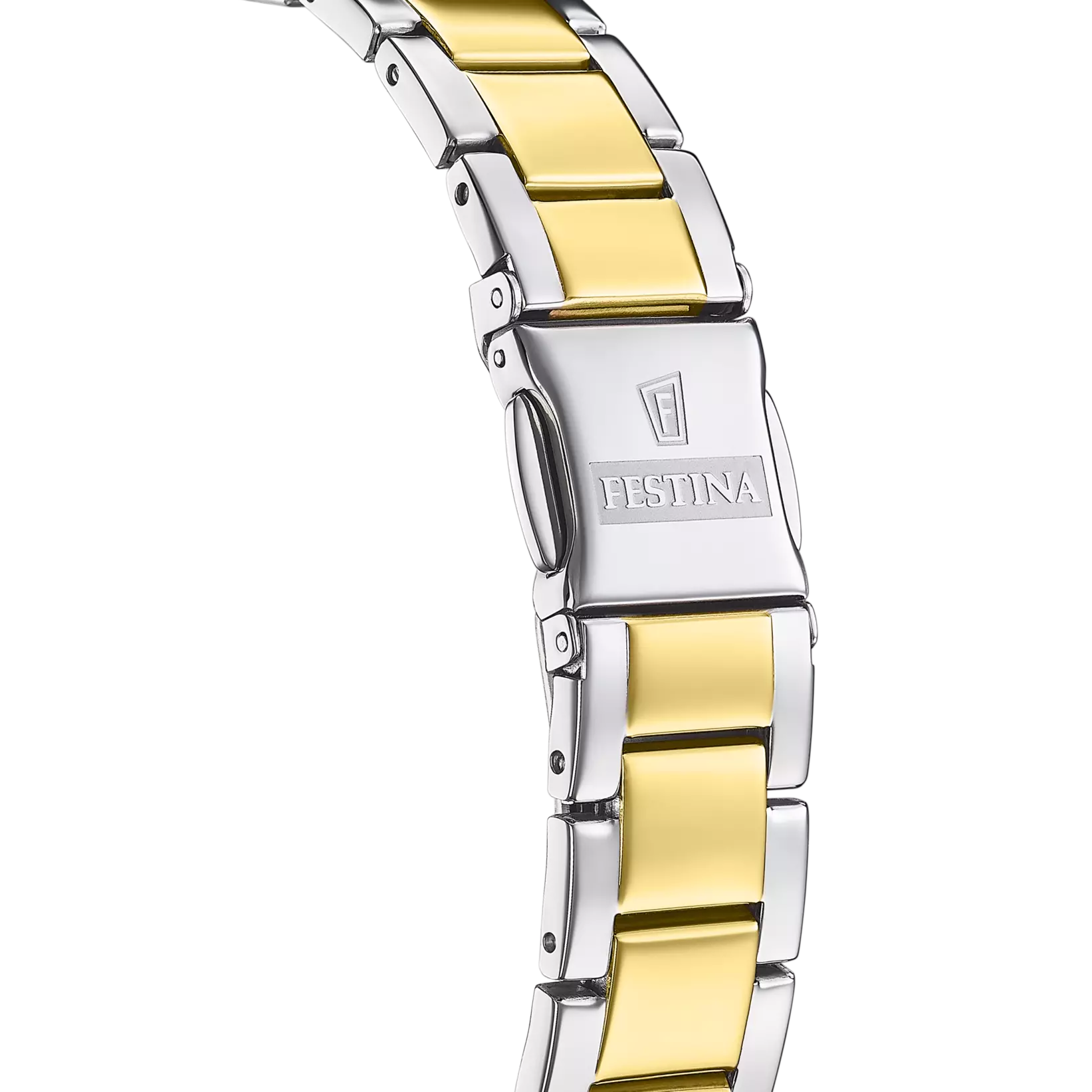 Festina Mademoiselle Quartz Silver Grey Dial Gold Roman Numerals Two Tone Rose Gold PVD Stainless Steel Women's Watch | F20618/1