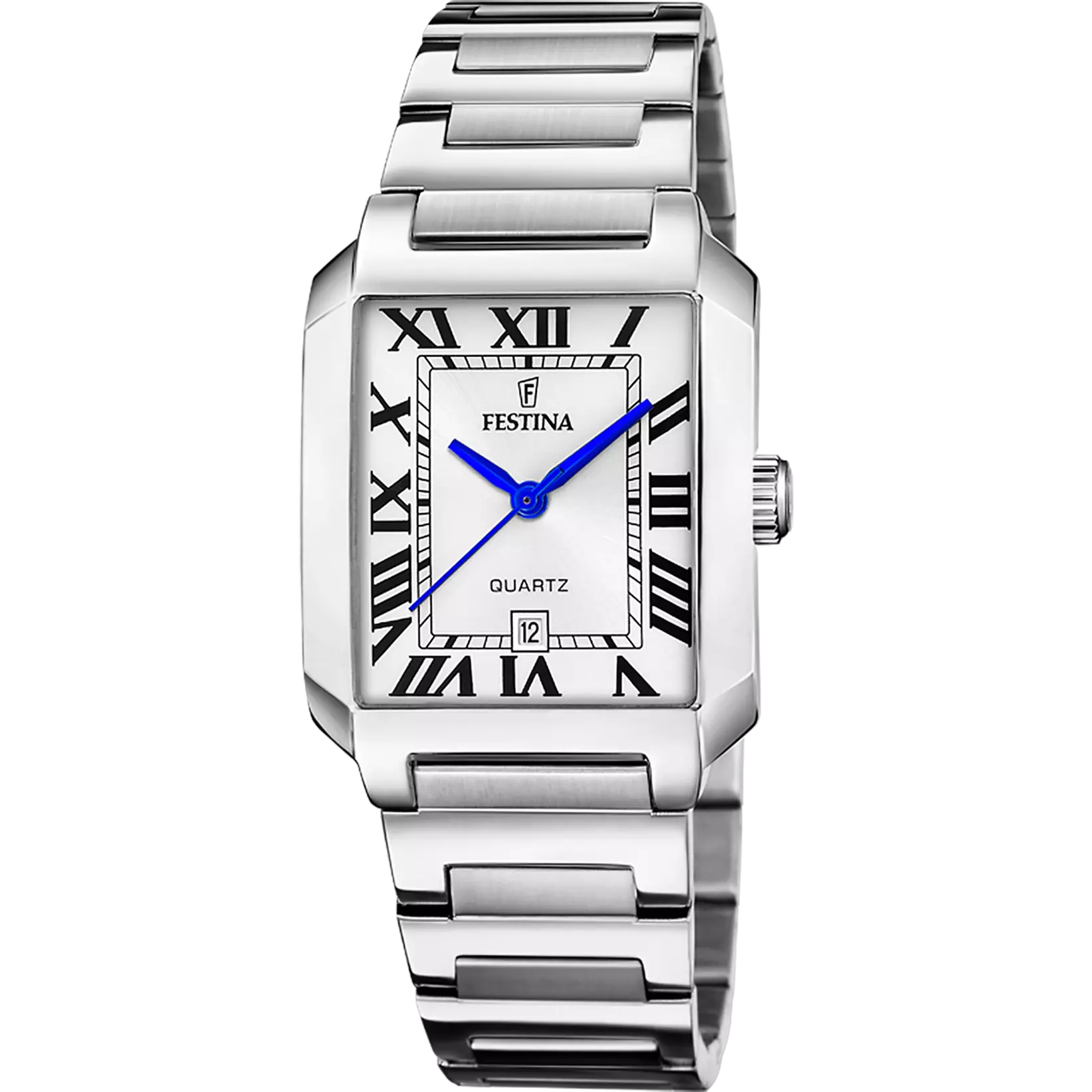 Festina On The Square Quartz Rectangular Silver Dial Stainless Steel Women's Watch | F20679/1