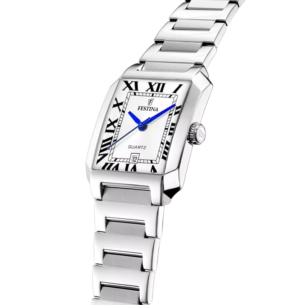 Festina On The Square Quartz Rectangular Silver Dial Stainless Steel Women's Watch | F20679/1