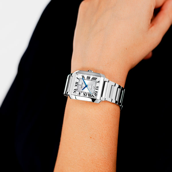 Festina On The Square Quartz Rectangular Silver Dial Stainless Steel Women's Watch | F20679/1