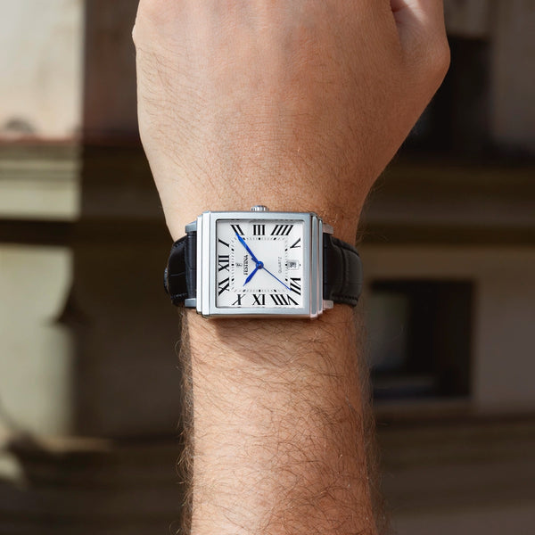 Festina On The Square Quartz Rectangular Black Leather Dial Unisex Watch | F20681/1