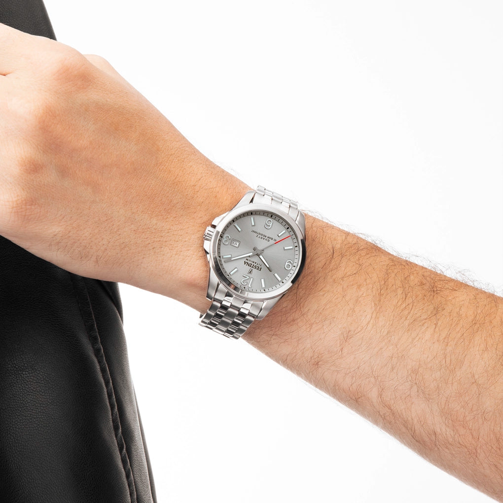 Festina Titanium Quartz Silver Dial Lumi Indices Titanium Men's Watch | F20696/2