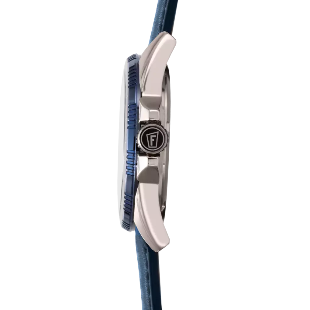 Festina Titanium Quartz Blue Dial Red Second Hand Leather Men's Watch | F20699/2