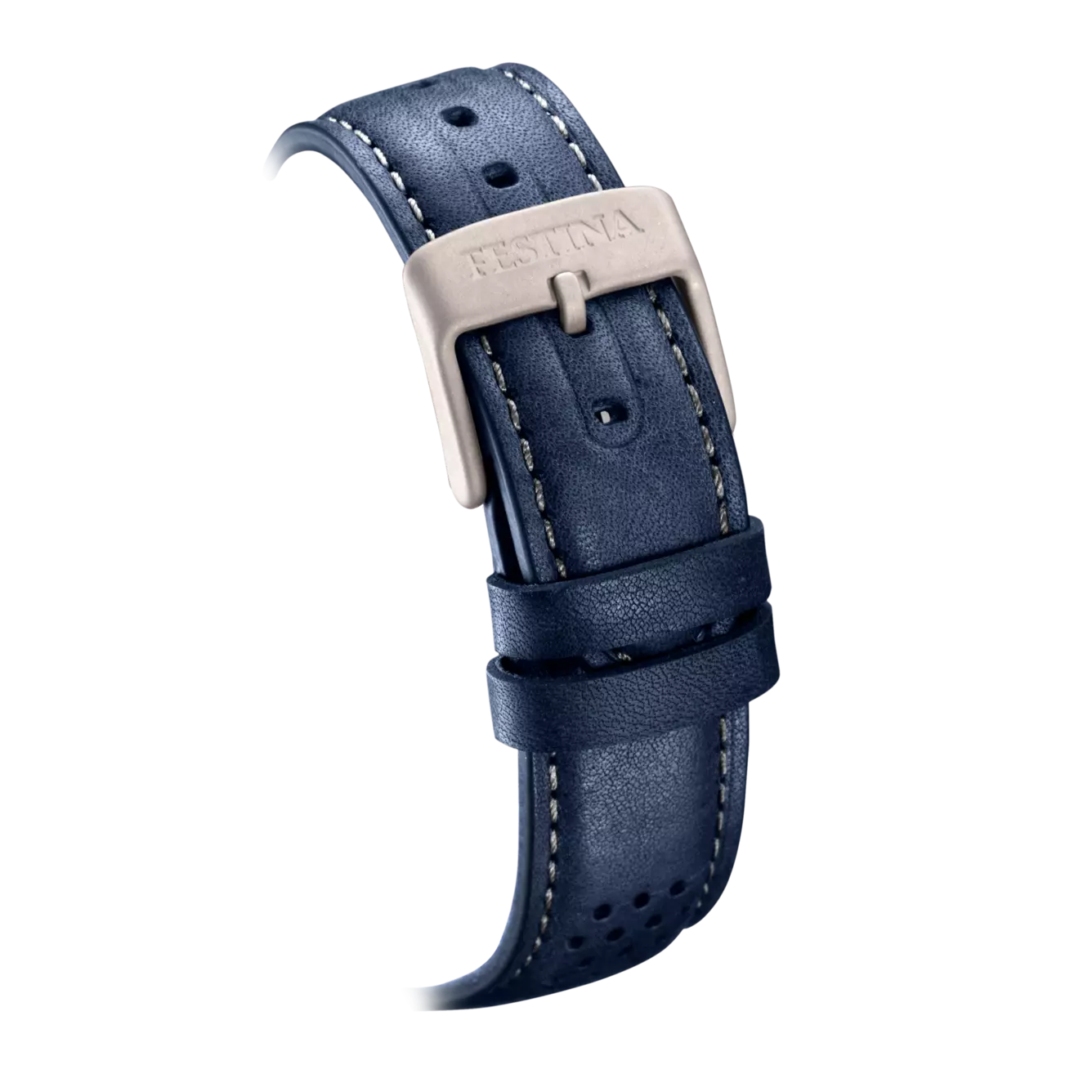 Festina Titanium Quartz Blue Dial Red Second Hand Leather Men's Watch | F20699/2