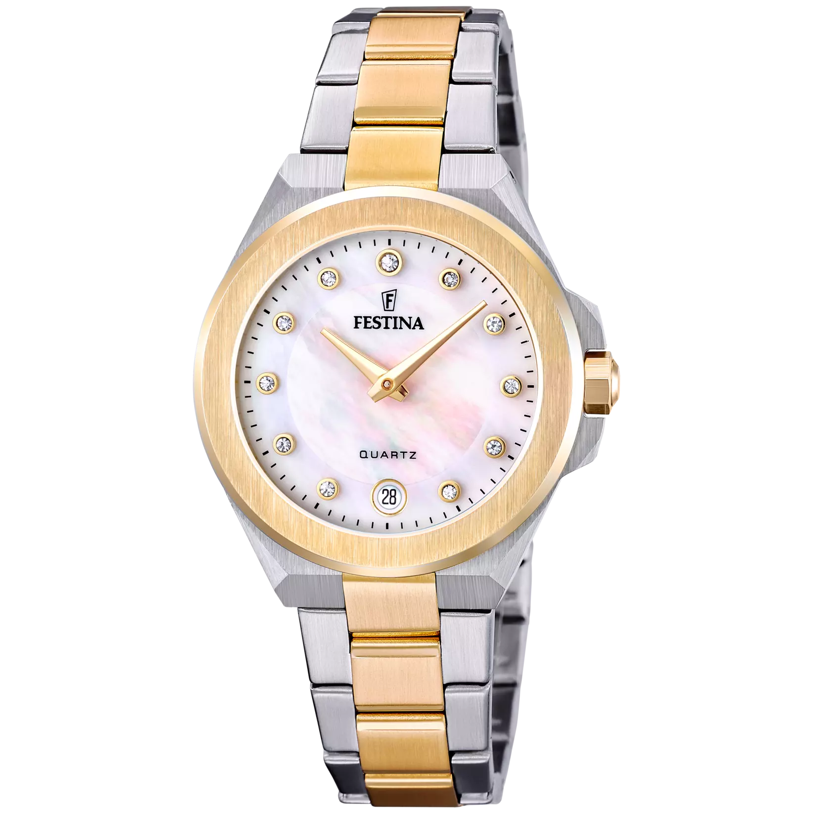 Festina Mademoiselle Quartz Mother of Pearl Gold PVD Stainless Steel Women's Watch | F20702/1