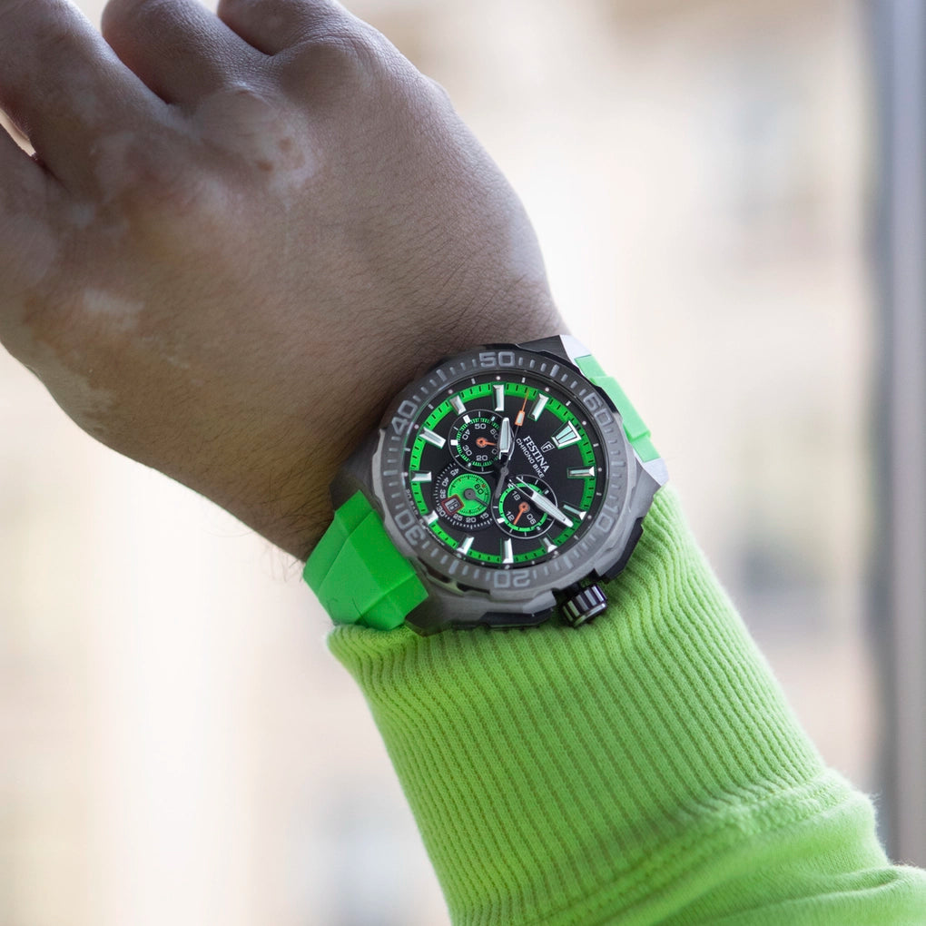 Festina Chrono Bike Quartz Chronograph Green Rubber Men's Watch | F20725/3