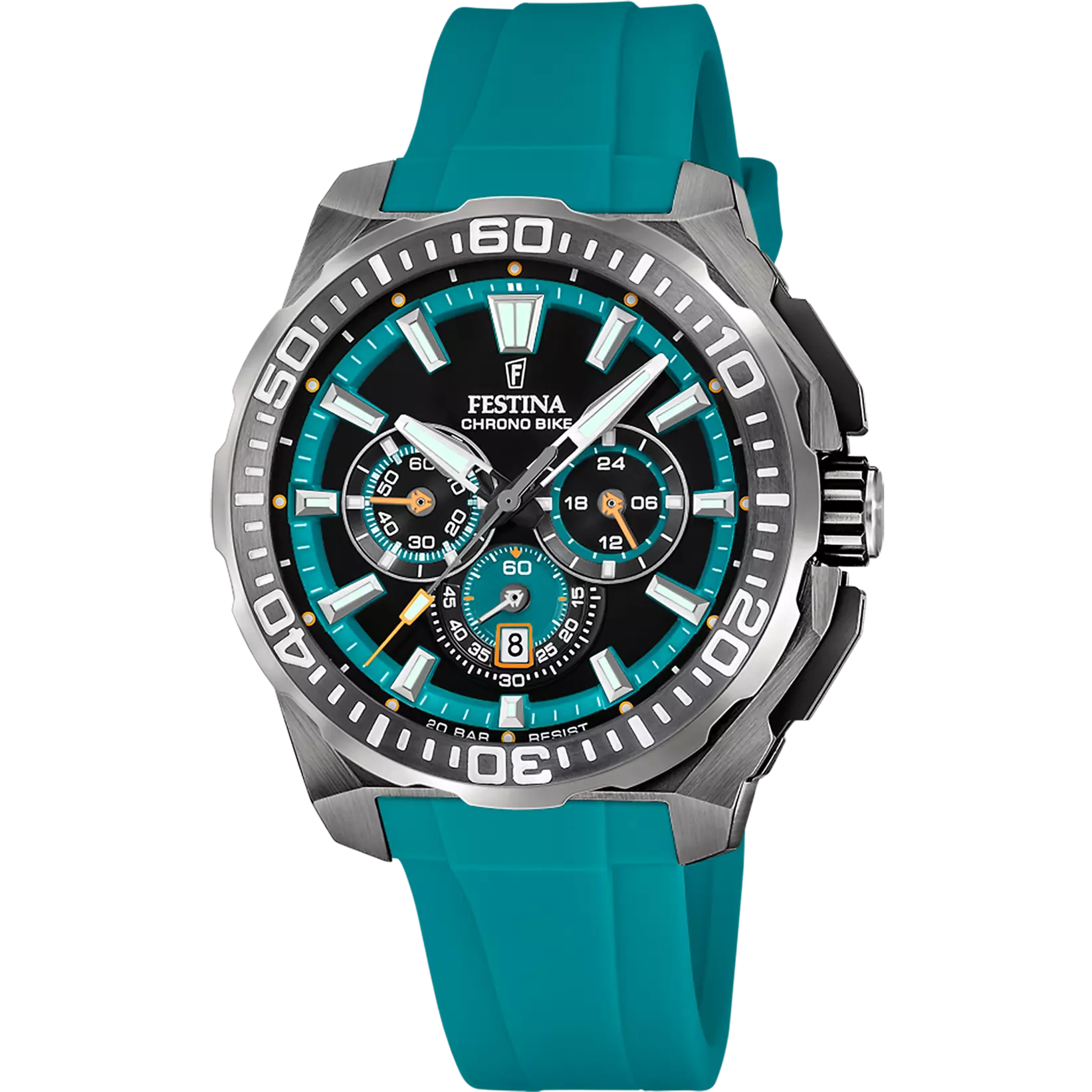Festina Chrono Bike Quartz Chronograph Teal Rubber Men's Watch | F20725/6