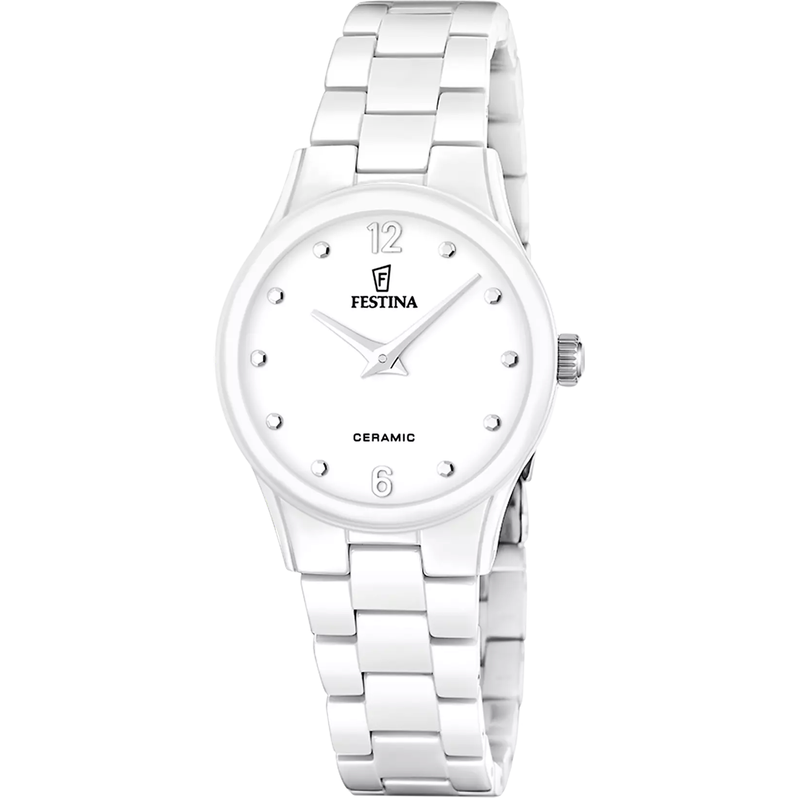 Festina Ceramic Quartz White Multifunction Stainless Steel White Ceramic Women's Watch | F20497/1