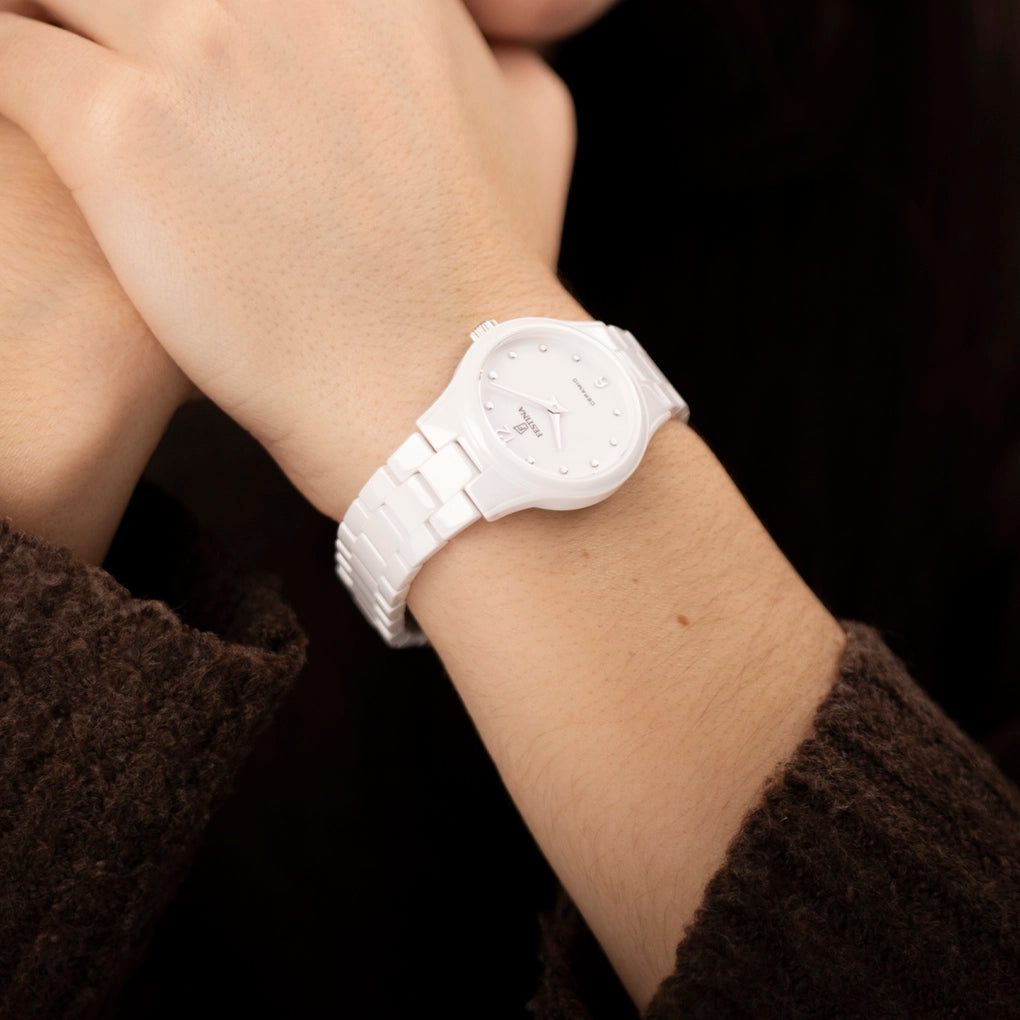 Festina Ceramic Quartz White Multifunction Stainless Steel White Ceramic Women's Watch | F20497/1