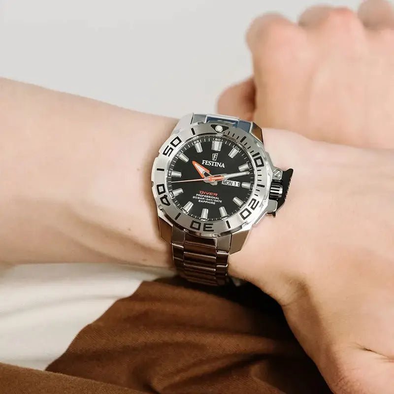 Festina Black Dial Stainless Steel Men's Watch | F20665/4 | Time Watch Specialists