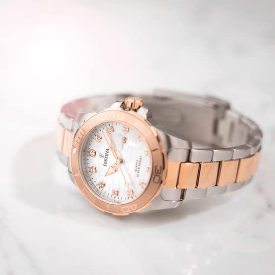 Festina Boyfriend Collection Mother of Pearl Dial 316LStainless Steel with Gold PVD Men’s Watch | F20505/1 | TIME Watches