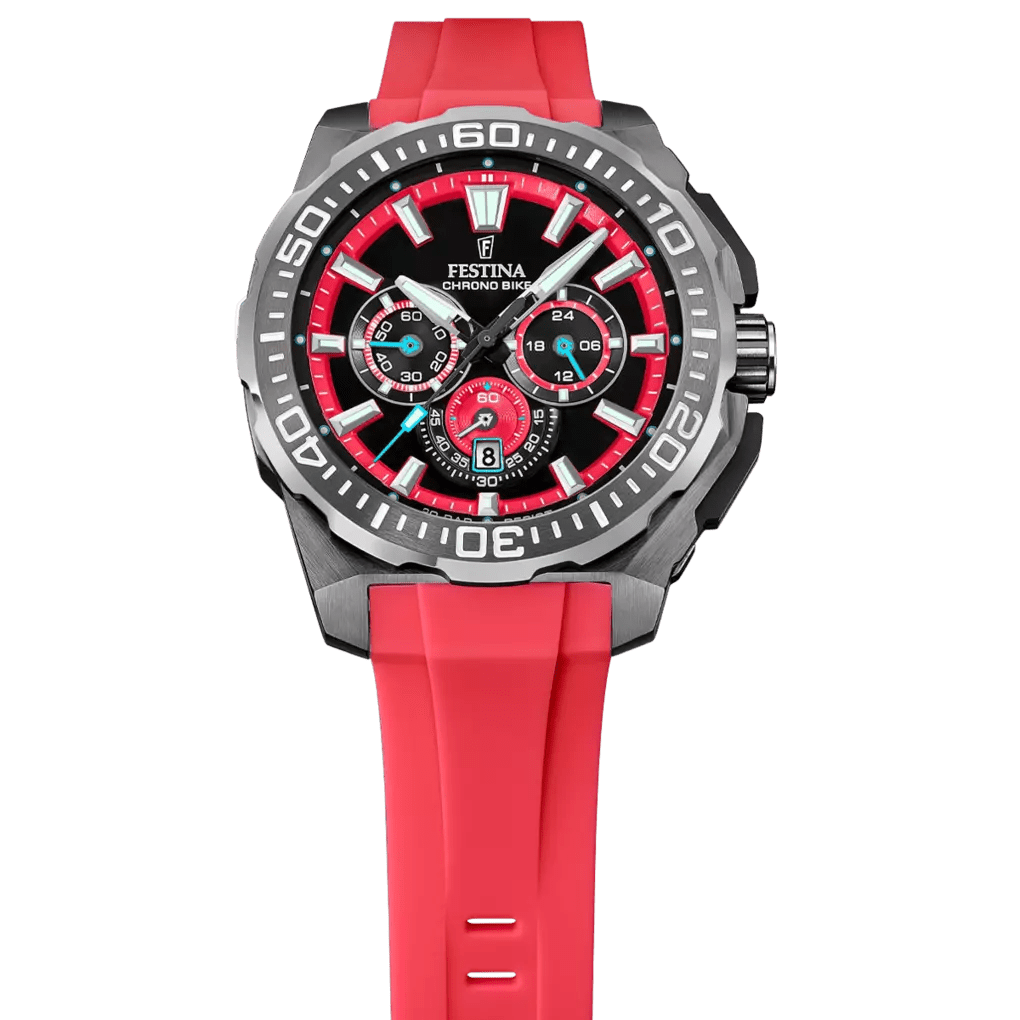 Festina Chrono Bike Black Dial Red Rubber Men’s Watch | F20725/5 | TIME Watches