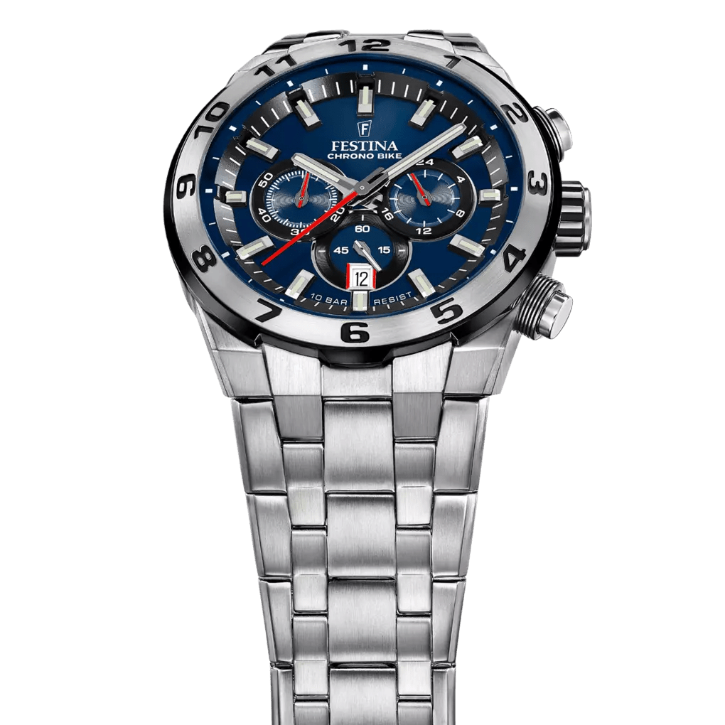 Festina Chrono Bike Blue Dial Stainless Steel Men’s Watch | F20670/1 | TIME Watches