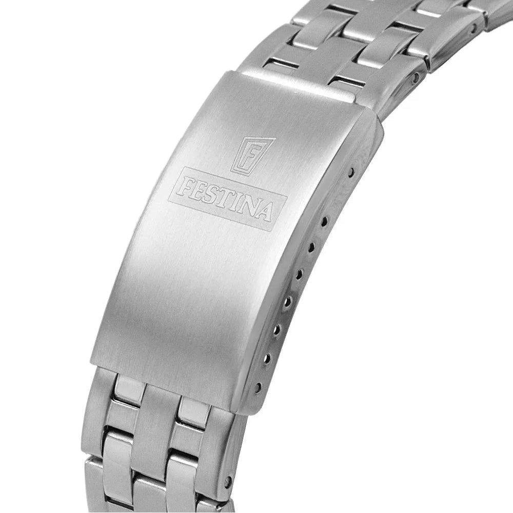 Festina Classic Black Dial 316L Stainless Steel Men’s 41mm Watch | F20357/4 | TIME Watches