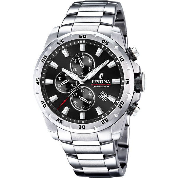 Festina Stainless Steel Chronograph Sport Black Dial Men's Watch | F20463/4