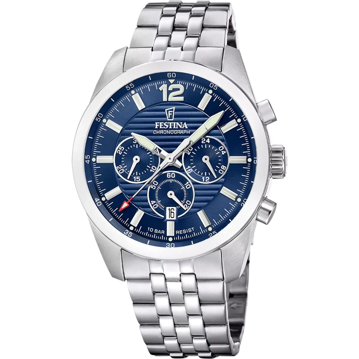 Festina Timeless Chronograph Blue Dial Stainless Steel Men’s Watch | F20742/1 | TIME Watches