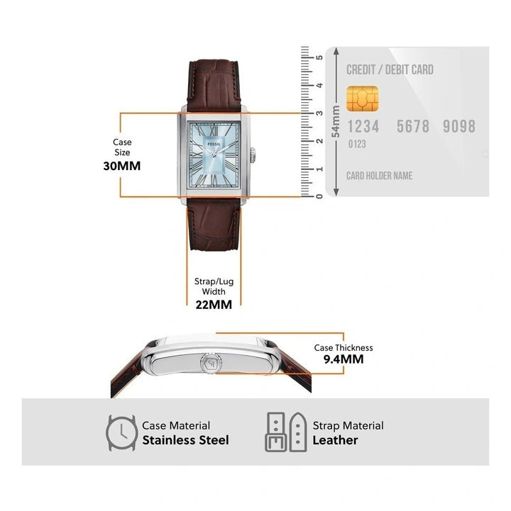 Fossil Carraway Three-Hand Brown Leather Watch | FS6110