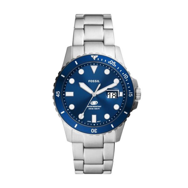 Fossil Blue Dive Three-Hand Date Stainless Steel Men's Watch | FS6029 | Time Watch Specialists