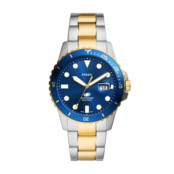 Fossil Blue Dive Three - Hand Date Stainless Steel Men's Watch | FS6034 | Time Watch Specialists