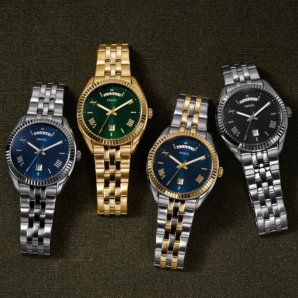 Fossil Campbell Blue Dial and Gold Steel Bracelet 42mm Men's Watch | FS6141 | TIME Watches