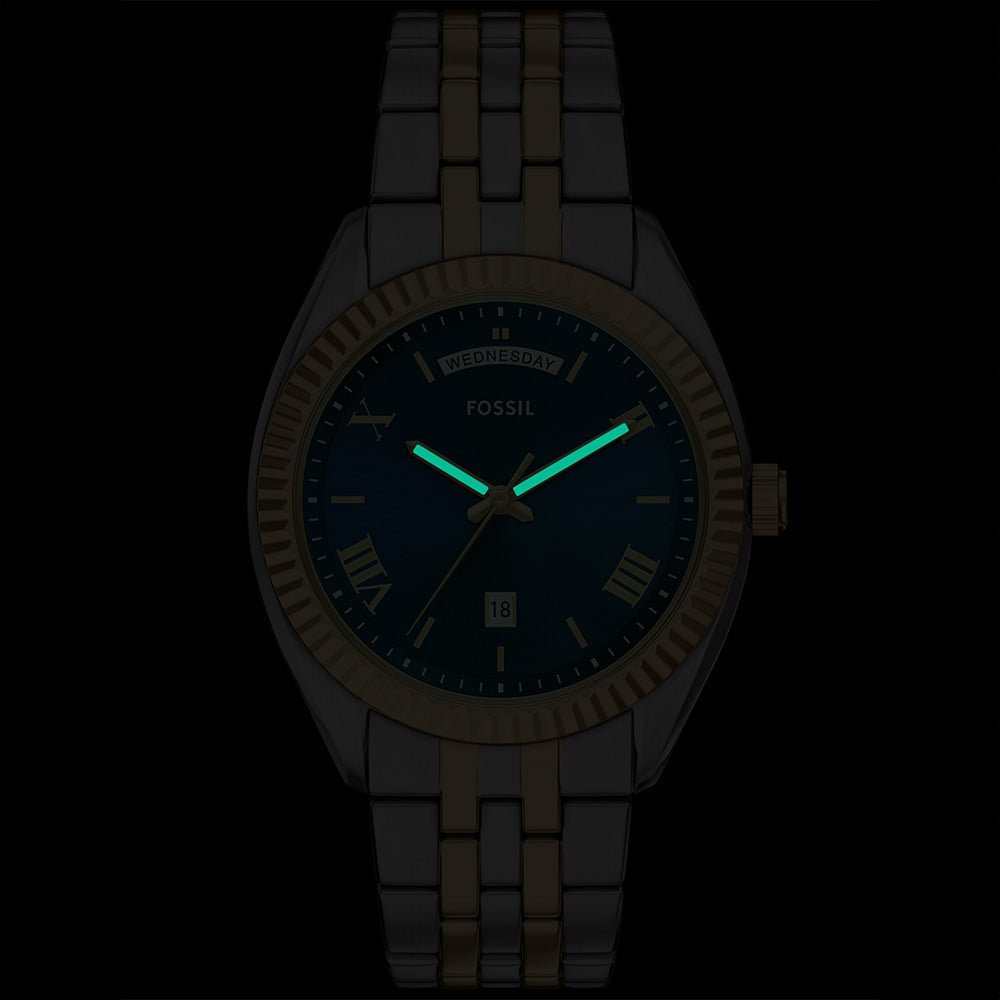 Fossil Campbell Blue Dial and Gold Steel Bracelet 42mm Men's Watch | FS6141 | TIME Watches