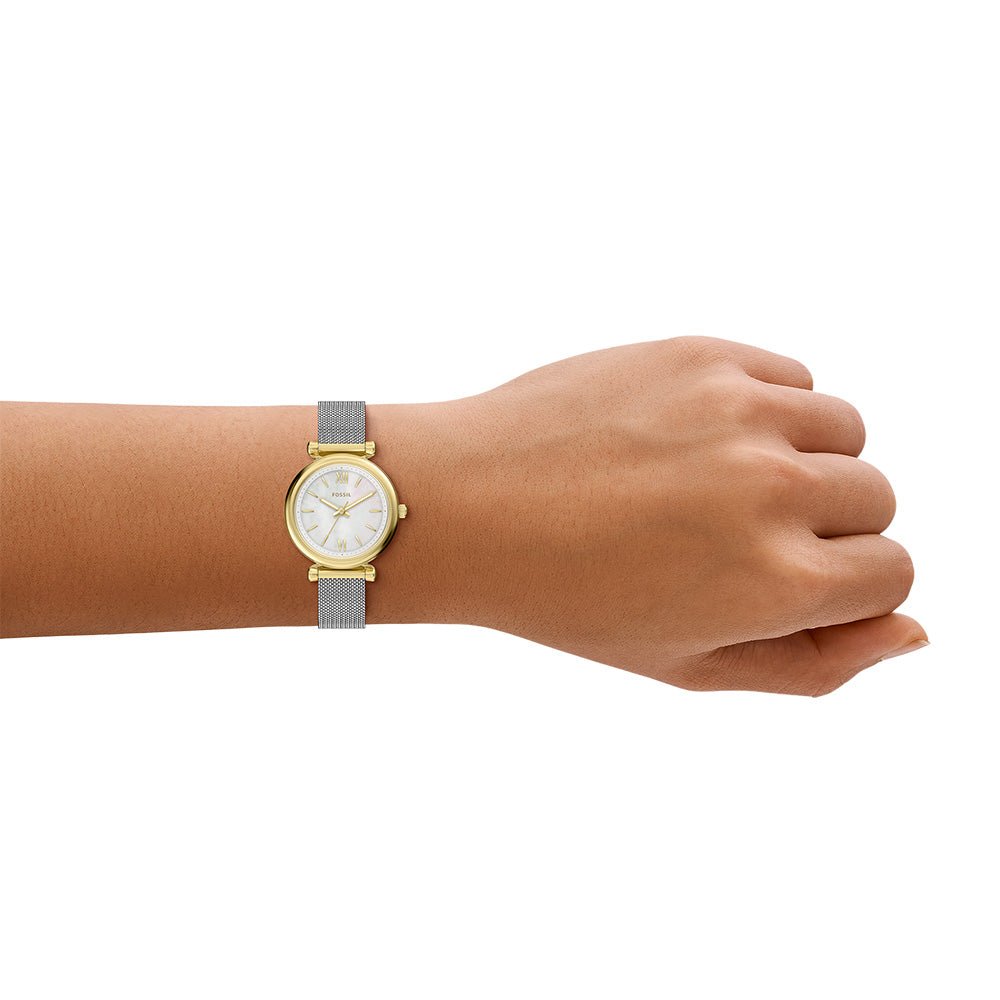 Fossil Carlie Mother Of Pearl Dial and Steel Bracelet 28mm Women's Watch | ES5463 | TIME Watches
