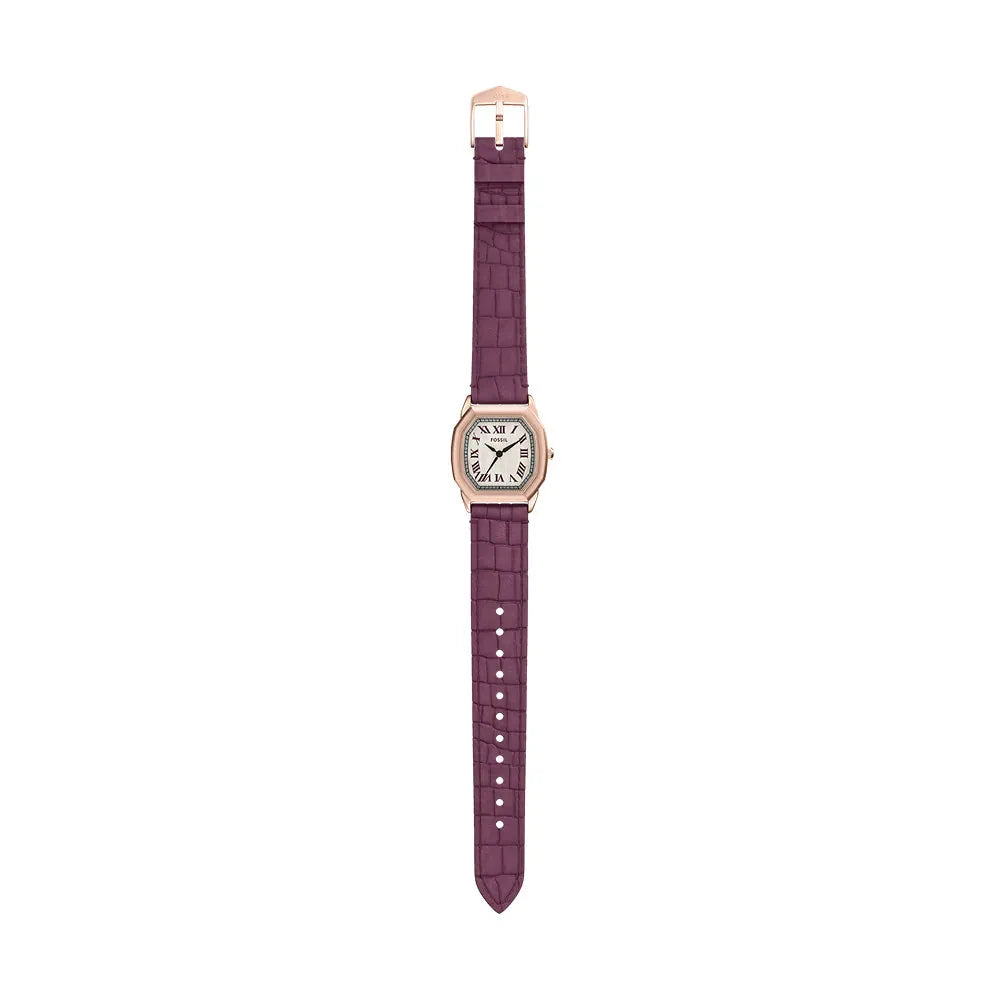 Fossil Harlow Three-Hand Burgundy Croco Leather Women's Watch | ES5428