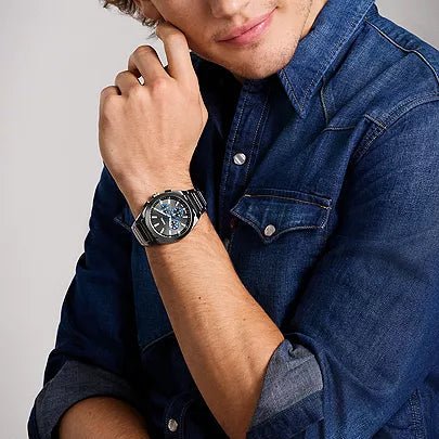 Fossil Everett Chronograph Gunmetal Stainless Steel Men's Watch | FS6107 | Time Watch Specialists