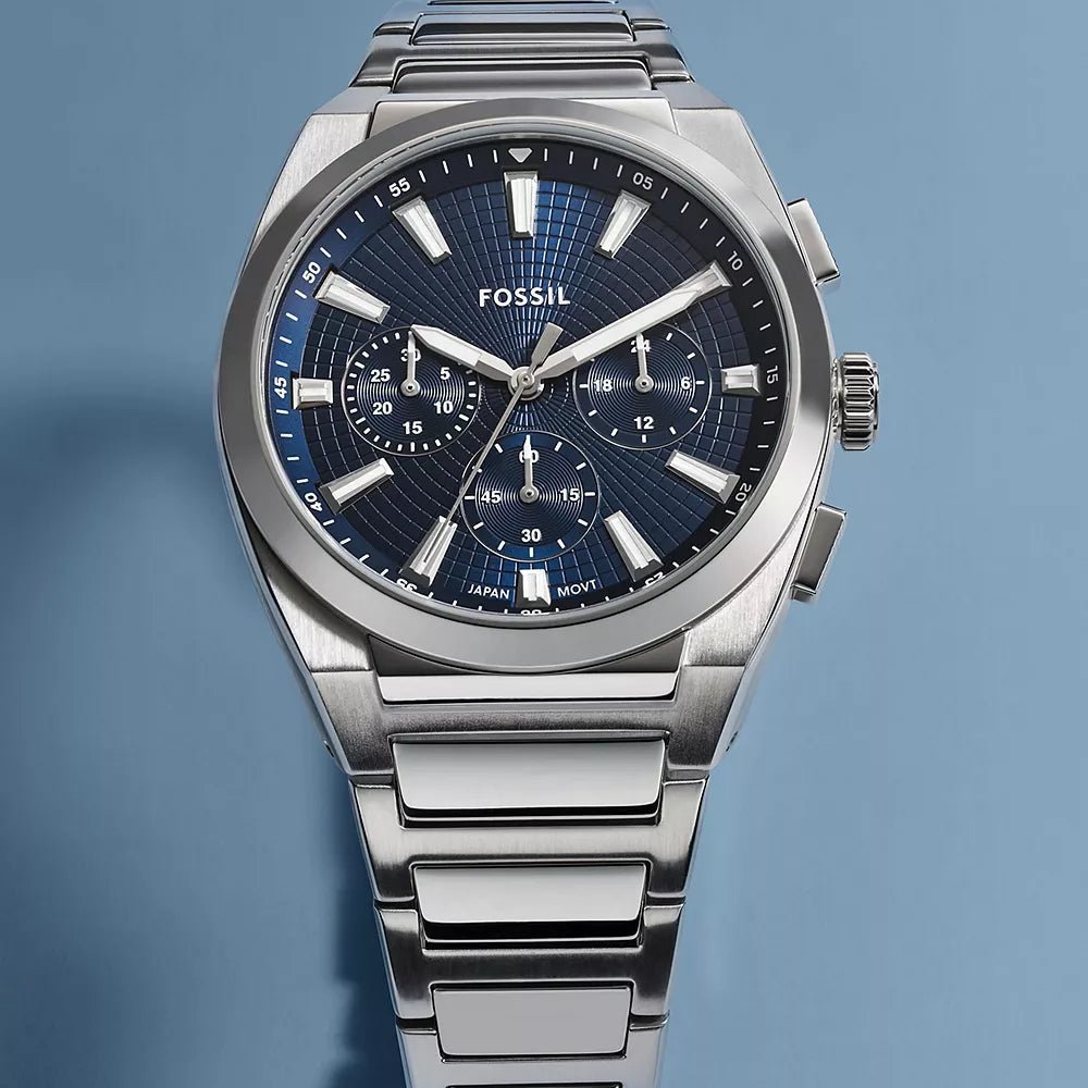 Fossil Everett Chronograph Stainless Steel Men’s Watch | FS6104 | Time Watch Specialists