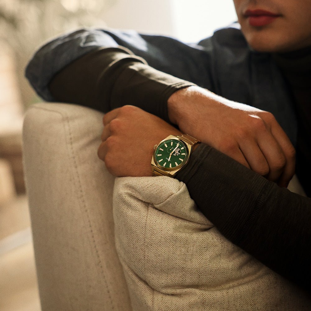 Fossil Everett Green Dial and Gold Steel Bracelet 42mm Men's Watch | ME3276 | TIME Watches