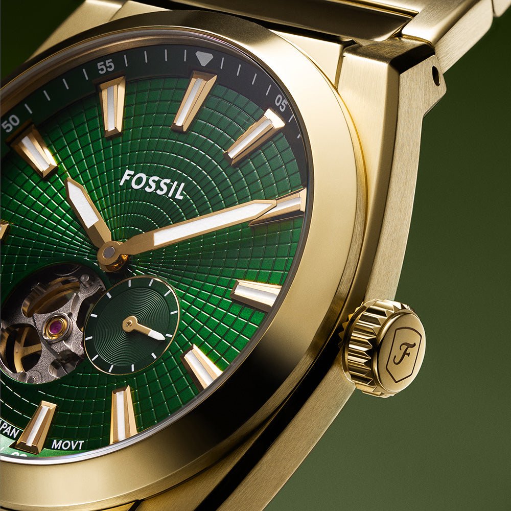 Fossil Everett Green Dial and Gold Steel Bracelet 42mm Men's Watch | ME3276 | TIME Watches