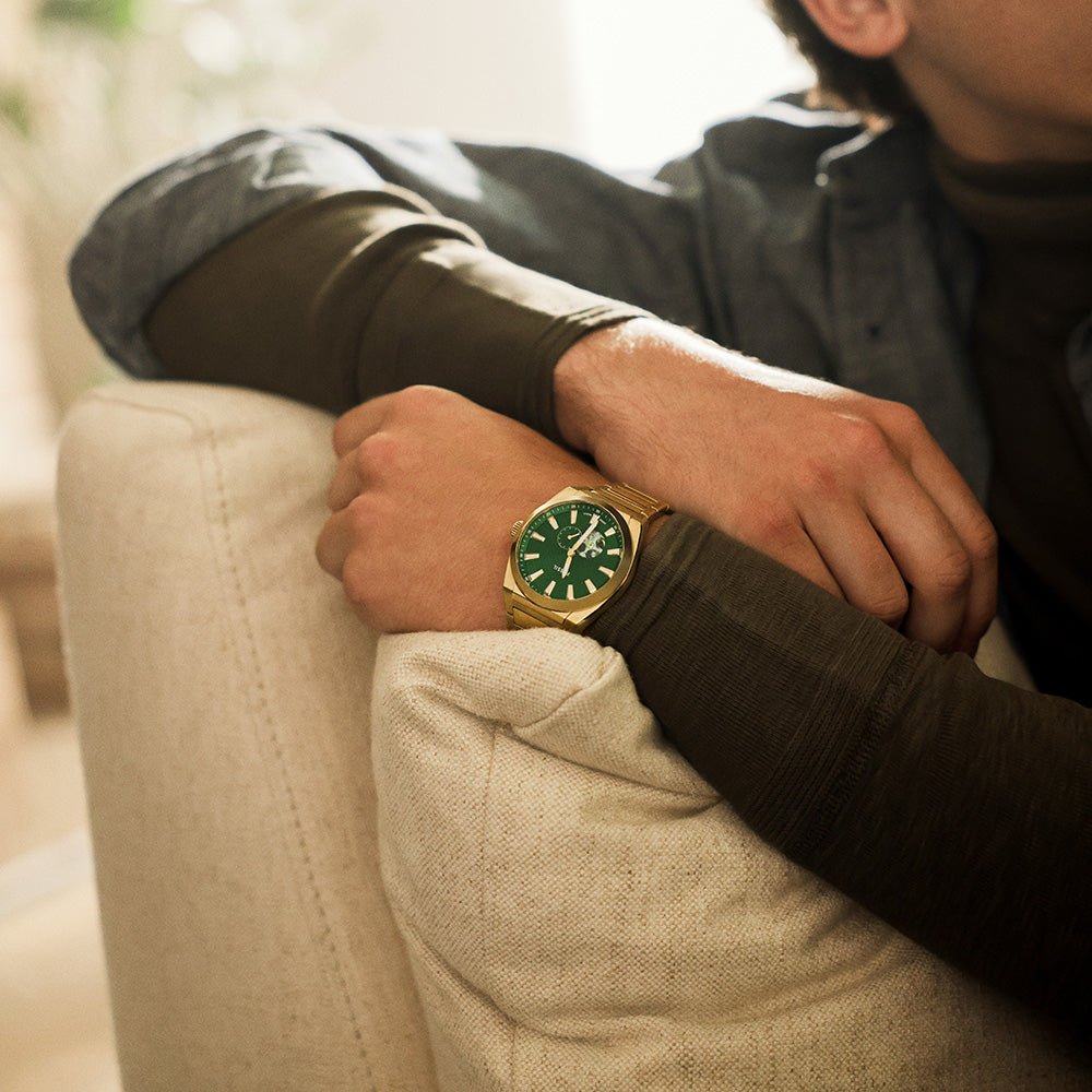 Fossil Everett Green Dial and Gold Steel Bracelet 42mm Men's Watch | ME3276 | TIME Watches