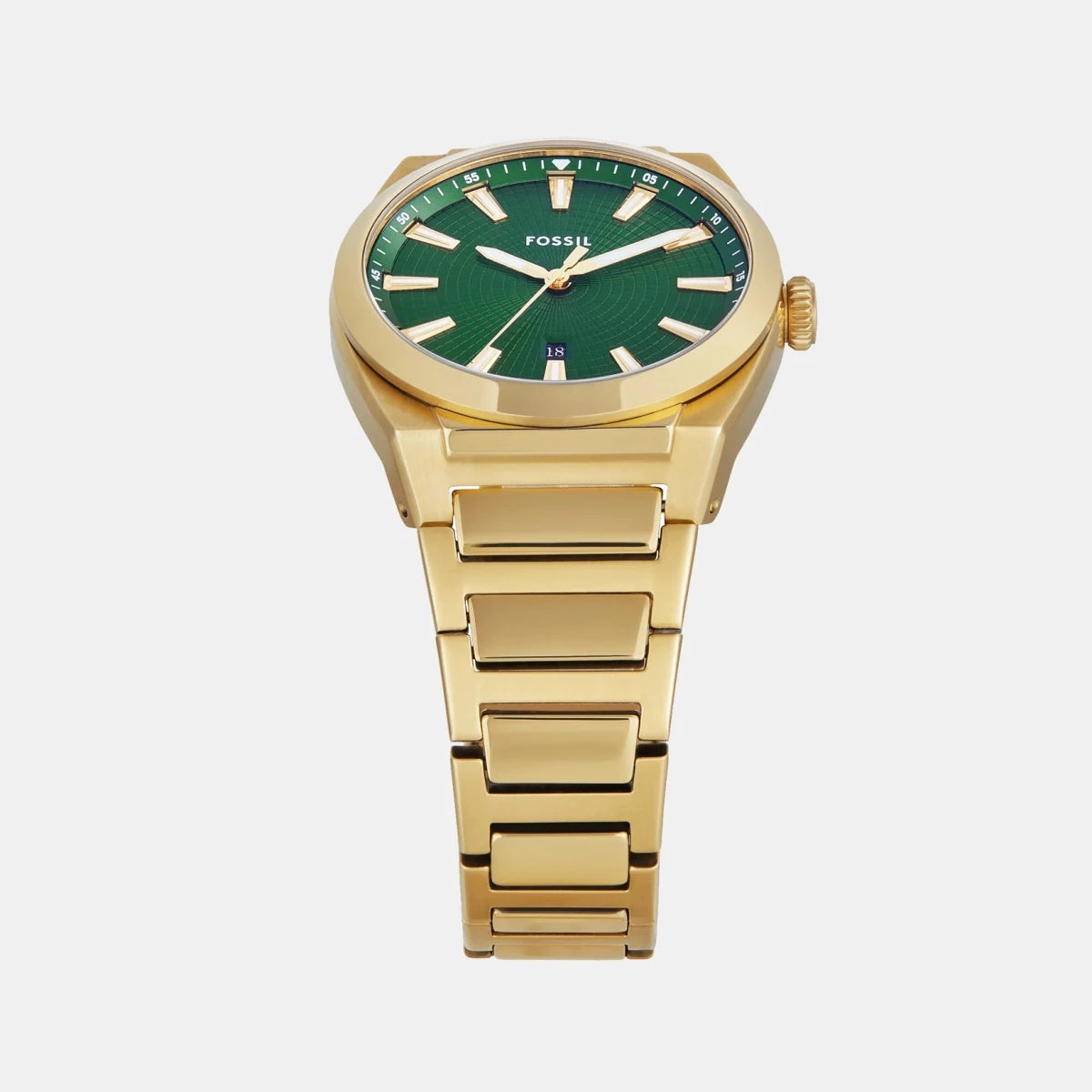 Fossil Everett Green Dial Gold Strap Analog Men's Watch | FS6090 | TIME Watches