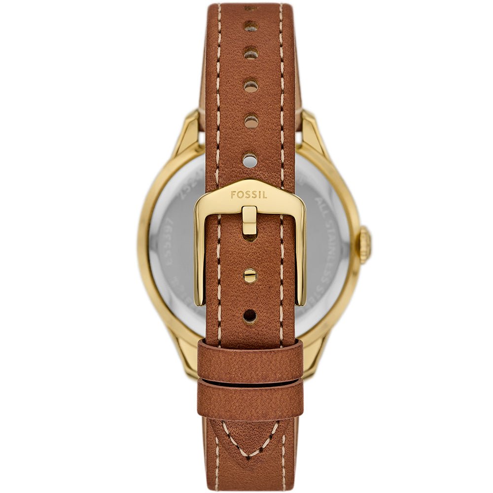 Fossil Gilmore Silver Dial and Brown Leather Strap 38mm Women's Watch | ES5397 | TIME Watches
