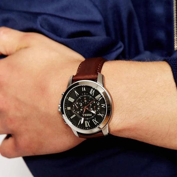 Fossil Grant Chronograph Brown Leather Men's Watch | FS4813IE