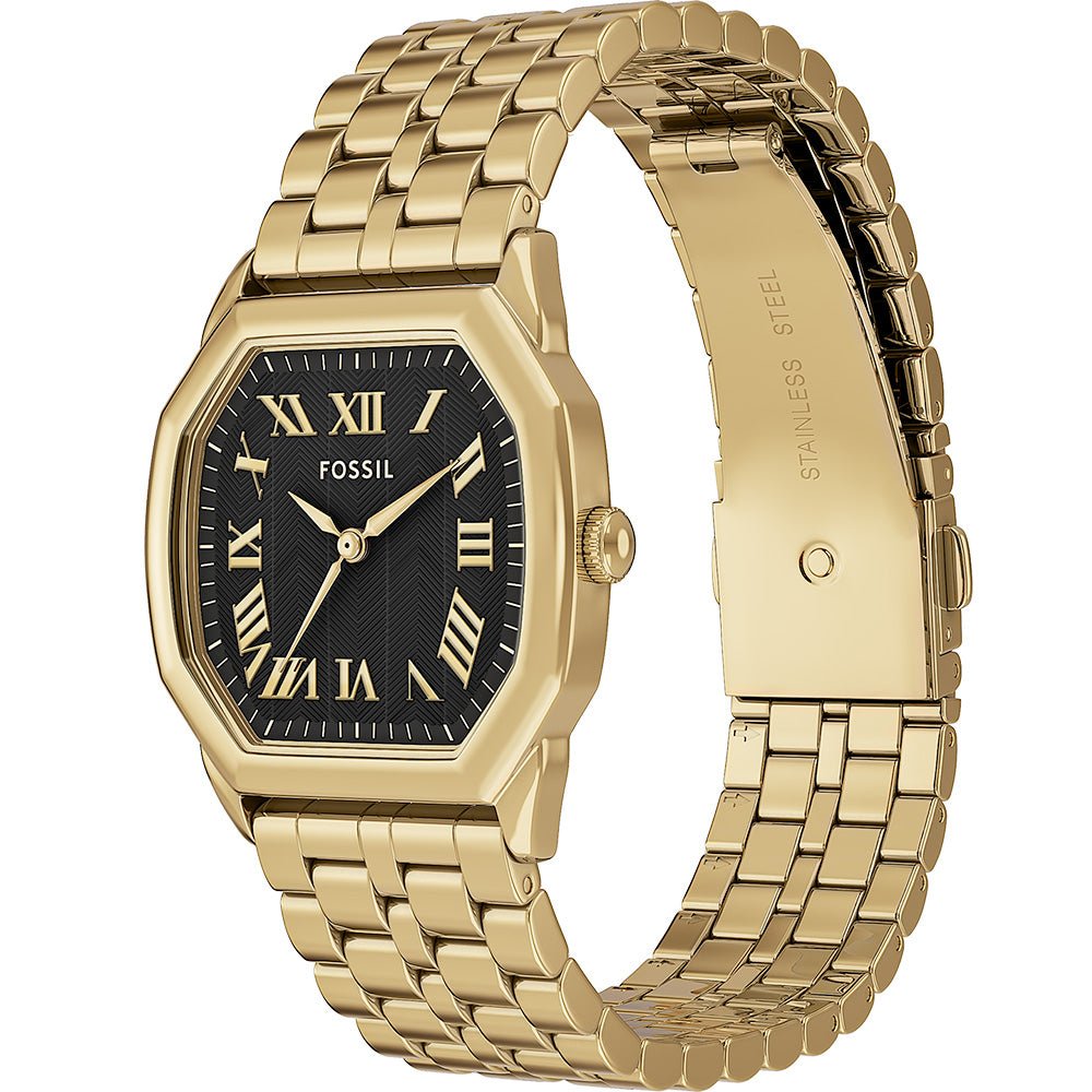 Fossil Harlow Black Dial and Gold Steel Bracelet 27mm Women's Watch | ES5433 | TIME Watches