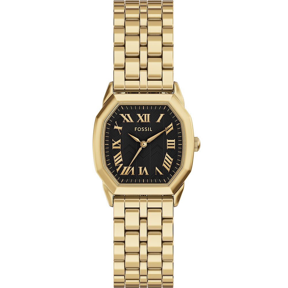 Fossil Harlow Black Dial and Gold Steel Bracelet 27mm Women's Watch | ES5433 | TIME Watches